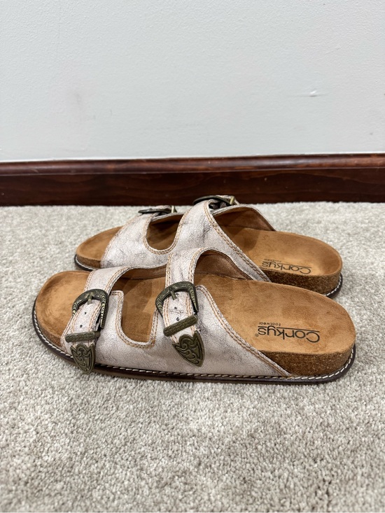 Corkys Shoes - Corkys Size 10 Atta Girl Cream Crackle Sandal Western
